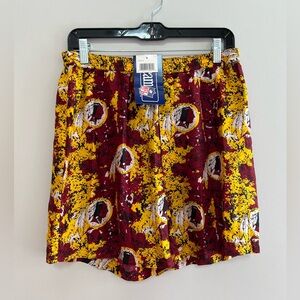 Team NFL NWT Vintage 1994 Washington Redskins Silk Boxers, Burgundy & Gold, M